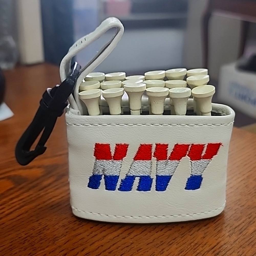 NAVY golf tee holder clip embroidered
